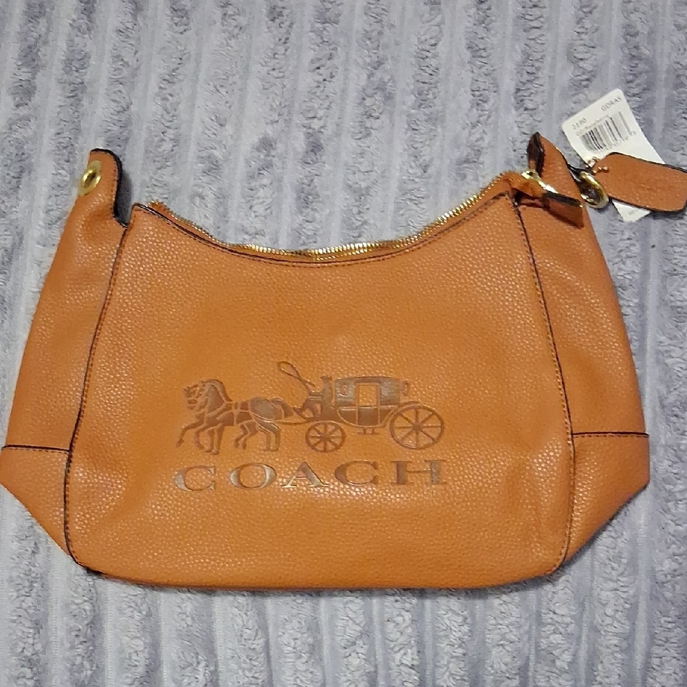 Coach Carriage Logo Tan Shoulder Bag